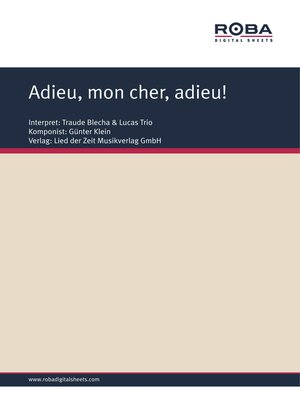 cover image of Adieu, mon cher, adieu!